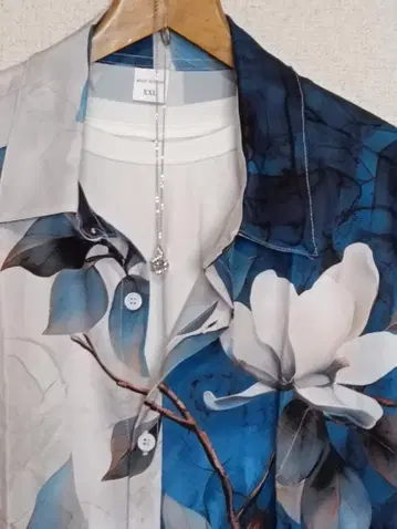 매그놀리아 꽃무늬 반팔 셔츠 2XL