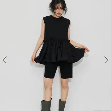 서스티나블 워셔블 슬리브리스 티어드 티셔츠