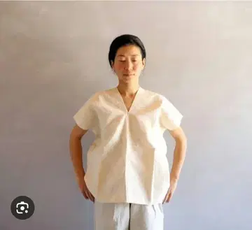 에미오 카렌 셔츠 네이비 나염 손바느질 새상품급