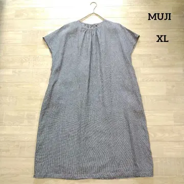 MUJI 무인양품 프렌치 슬리브 린넨 원피스 XL