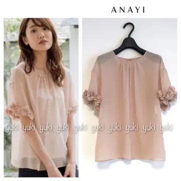ANAYI 요류 플라워 모티브 블라우스