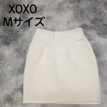 XOXO 키스 키스 미니 스커트 타이트 리브 화이트