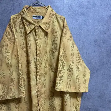 00s 반팔 패턴 셔츠 남성용 2XL 구제 의류 개성파 폴리에스테르