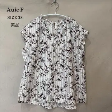 새상품급 Auie F 그레디 브릴리언트 꽃무늬 스트라이프 블라우스