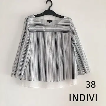 인디비 이소재 블라우스 스트라이프 탑