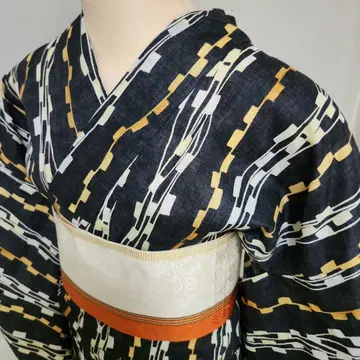 여성용 유카타 단품 톨 사이즈 소매 길이 면 린넨 유메치요 개성적인 패턴