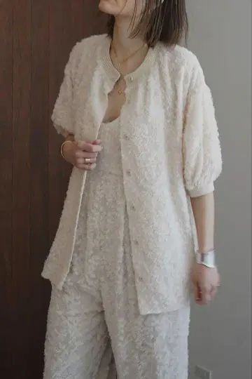 clane 프린지 하프 슬리브 가디건 CARDIGAN 클라네