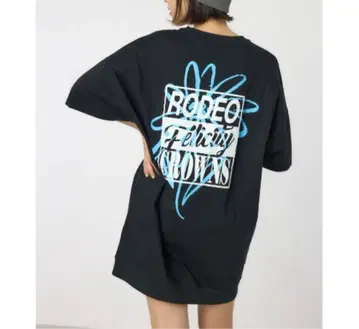 새상품 블랙 RODEO CROWNS 반팔 티셔츠 넉넉한 원피스