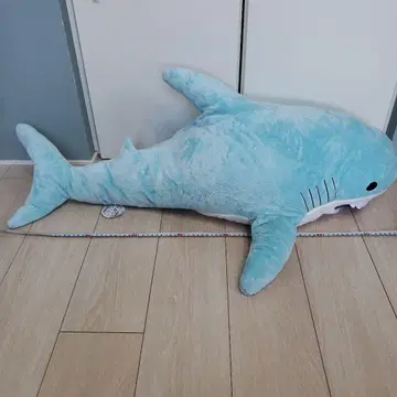 택 포함 스카이블루 상어 샤크 봉제 인형 BIG