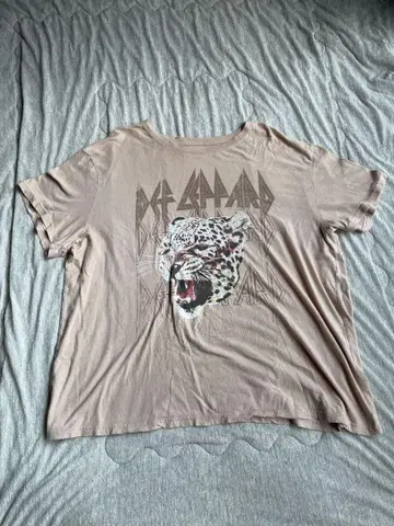Def Leppard 레오파드 밴딩 구제 의류 빈티지 표범 티셔츠 4L