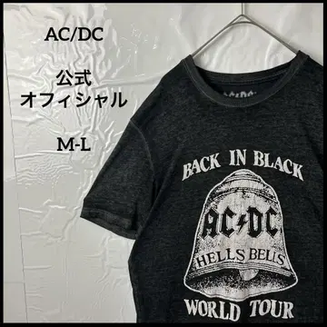 밴딩 티셔츠 AC/DC AC/DC 블랙 검정 페이드 밴 구제 의류