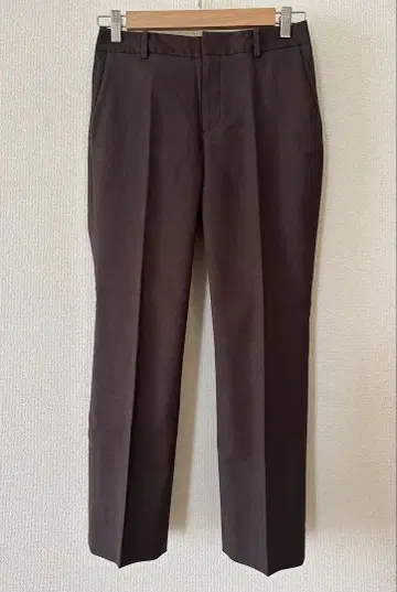 새상품급 UNITED ARROWS 코튼 마 혼방 9부 팬츠 브라운