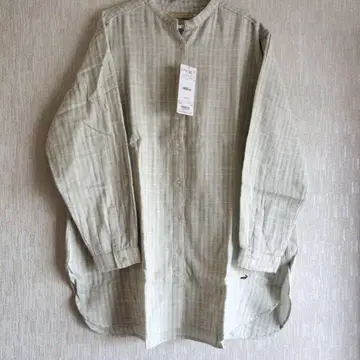 LL 사이즈 Crocodile 밴드 카라 체크 튜닉