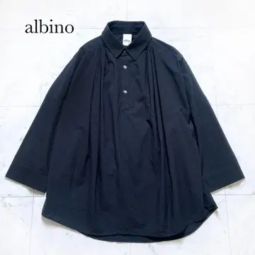 albino 알비노 코튼 풀오버 턱 셔츠 블랙 유니섹스