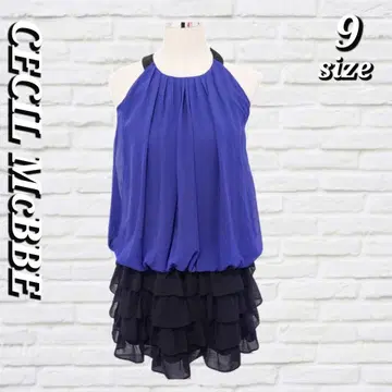 CECIL McBEE 홀터넥 미니 원피스 9호 파랑 파티에도