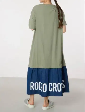 새상품 로데오 반팔 넉넉한 티셔츠 RODEO CROS 원피스 카키