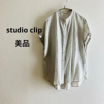 studioCLIP 스튜디오 클립  생지 그레이지 반팔 셔츠 린넨