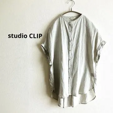 studioCLIP 스튜디오 클립  생지 그레이지 반팔 셔츠 린넨