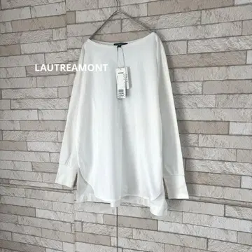 새상품급 로트레아몽 보트넥 심플 롱T 티셔츠 긴팔 무지 화이트