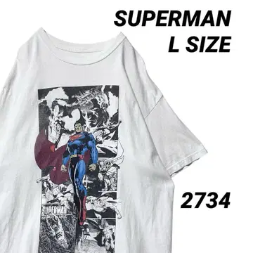 SUPERMAN 슈퍼맨 화이트 아메리칸 코믹스 그래픽 티셔츠 L 사이즈