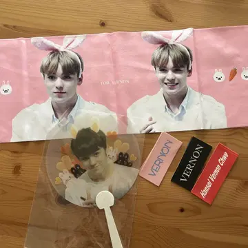 SEVENTEEN 버논 슬로건 부채 스티커 씰
