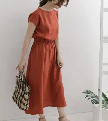 URBAN RESEARCH DOORS 린넨 개더 원피스
