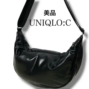 유니클로 UNIQLO:C 가죽 터치 라운드 숄더백 블랙