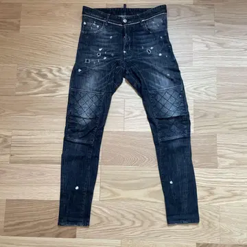 Dsquared2 데미지 가공 스키니 청바지 블랙