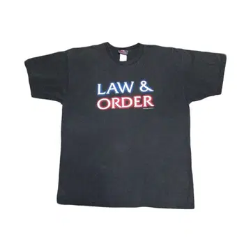 00s 빈티지 LAW&ORDER 프린트 티셔츠 블랙