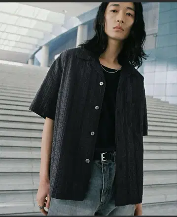 EMBROIDERY SHEER WASHER SHIRT S 사이즈