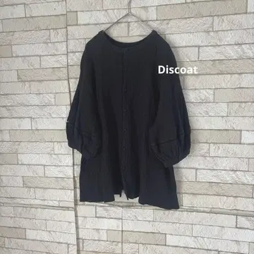 Discoat 디스코트 2way 오분 소매 레이스 블라우스 블랙 블랙