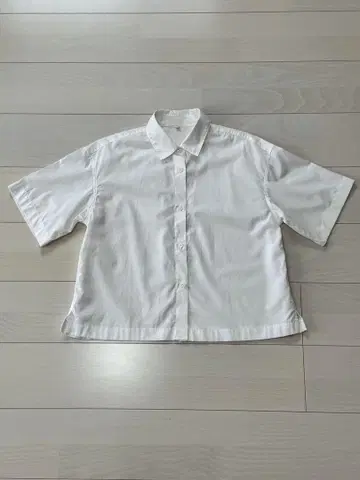 무인양품 MUJI Labo 포플린 반팔 셔츠 화이트 S 사이즈