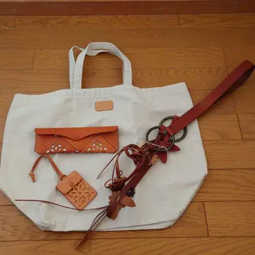 미사용 겐텐 참 펜 케이스 벨트 에코백