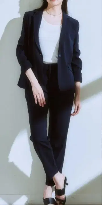 세탁 가능한 세로 스트레치 테일러드 팬츠 수트 셋업