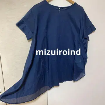 mizuiroind 네이비 비대칭 블라우스