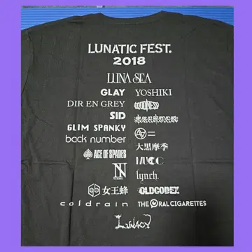 LUNA SEA LUNATIC FEST 2018 V넥 티셔츠 XL