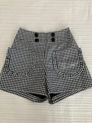 핀트 체크 숏 팬츠 M