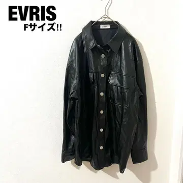 EVRIS 에브리리스 블랙 가죽 자켓 롱 기장 겉옷 오버 사이즈