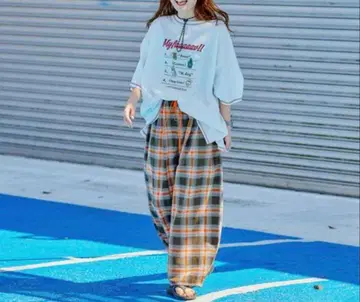 [미사용] 니코앤드 티라 체크 루즈 팬츠