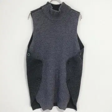 DAMA collection 모크넥 니트 베스트 사이드 버튼 2