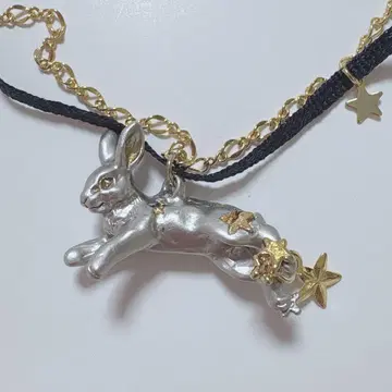 미사용 새상품 파르나토팍 토끼 별 리본 초커
