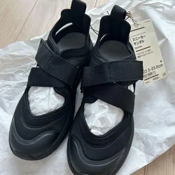 무인양품 스니커즈 샌들 22.5-23.0cm 블랙 검정