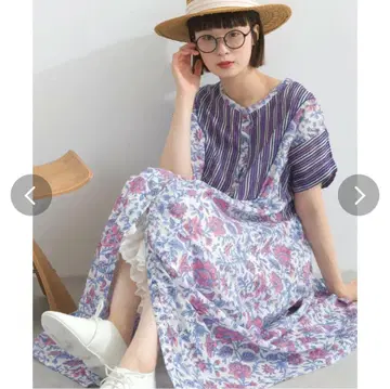 lupilien 루피리안 블록 프린트 앞뒤 2WAY 원피스 인도 면