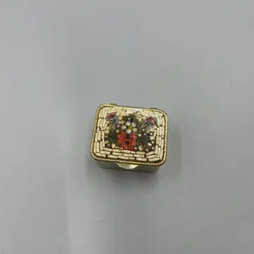 058 이탈리안 스퀘어 꽃무늬 소품함 빈티지