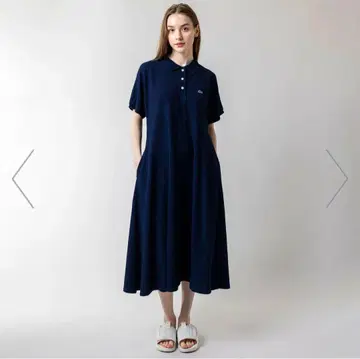 라코스테 네이비 인디고 폴로 드레스 반팔 벨트 포함