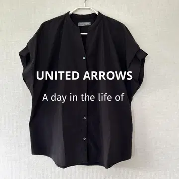 UNITED ARROWS 유나이티드 애로우즈 V넥 밴드 카라 블라우스