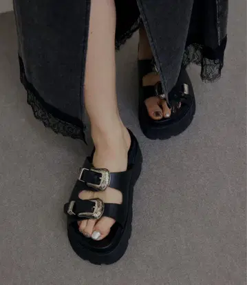 아메리 미디어 웨스턴 버클 샌들 XL