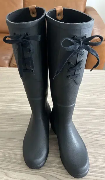 AIGLE 블랙 레인 슈즈 레이스업