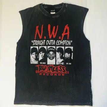 N.W.A. 아이스 큐브 L 슬리브리스 래퍼 티셔츠