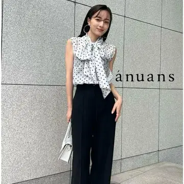 anuans 아누아스 2way 시어 볼륨 태국 블라우스 도트 도트 무늬